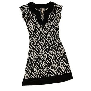 Body Central women black and white mini dress short sleeve Sz S